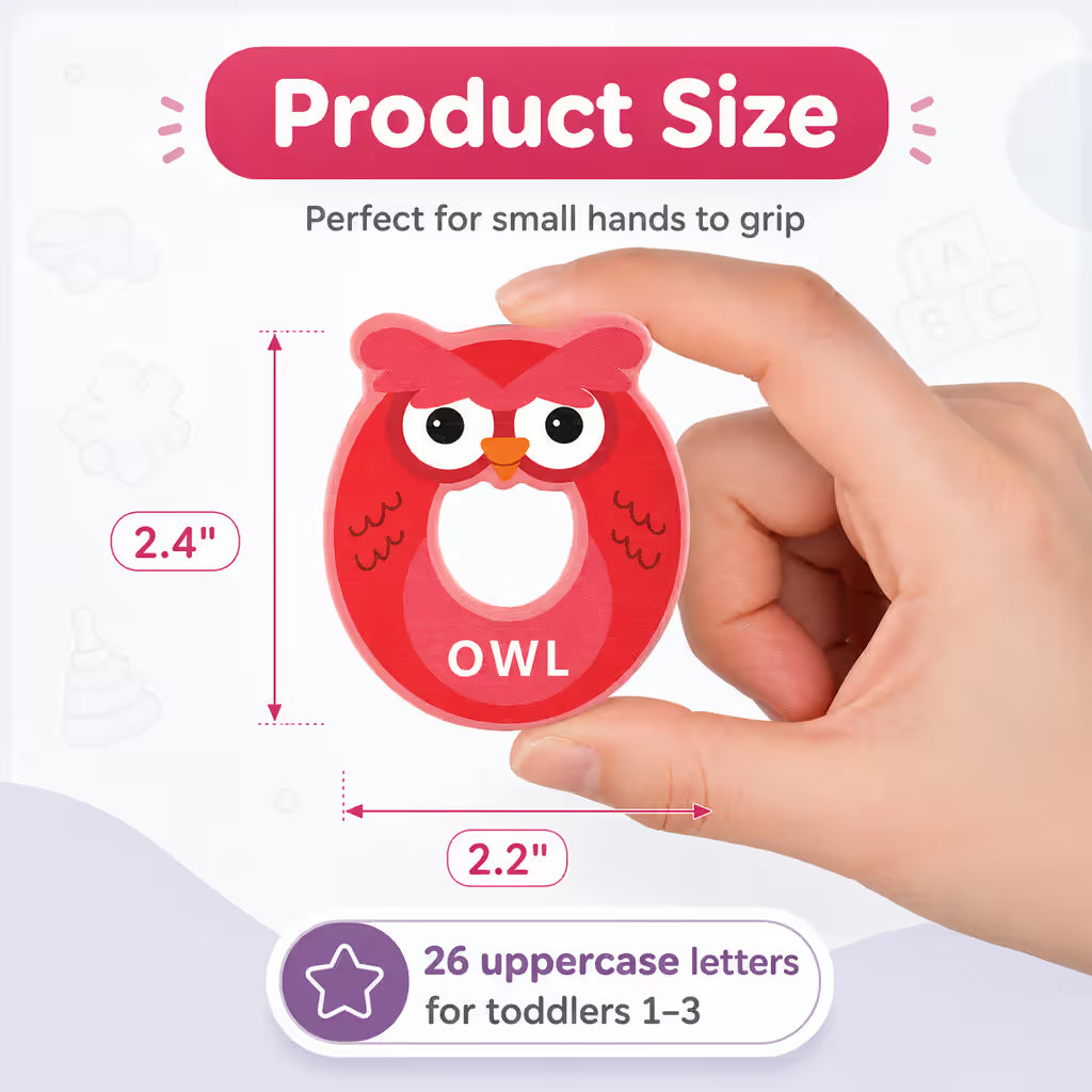 TinyPal™ Bright Animal Alphabet Magnets For Magnetic Surfaces