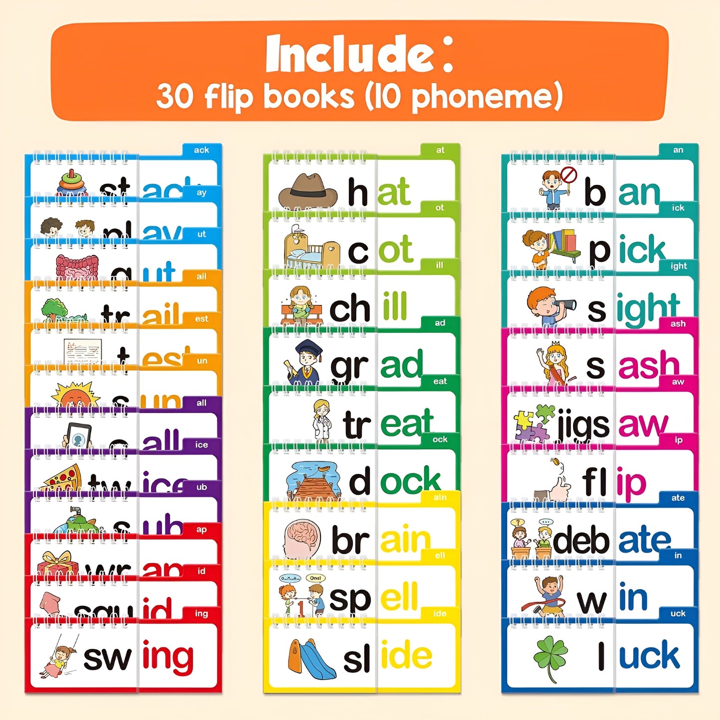 FlipLearn™ Early Reading Phonics Kit (Set of 30)