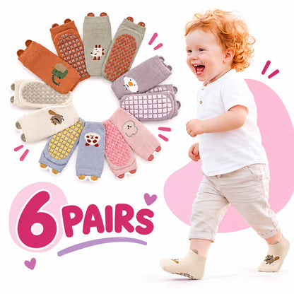 Anti Slip Baby Socks for 1-3 Years (6 Pairs)