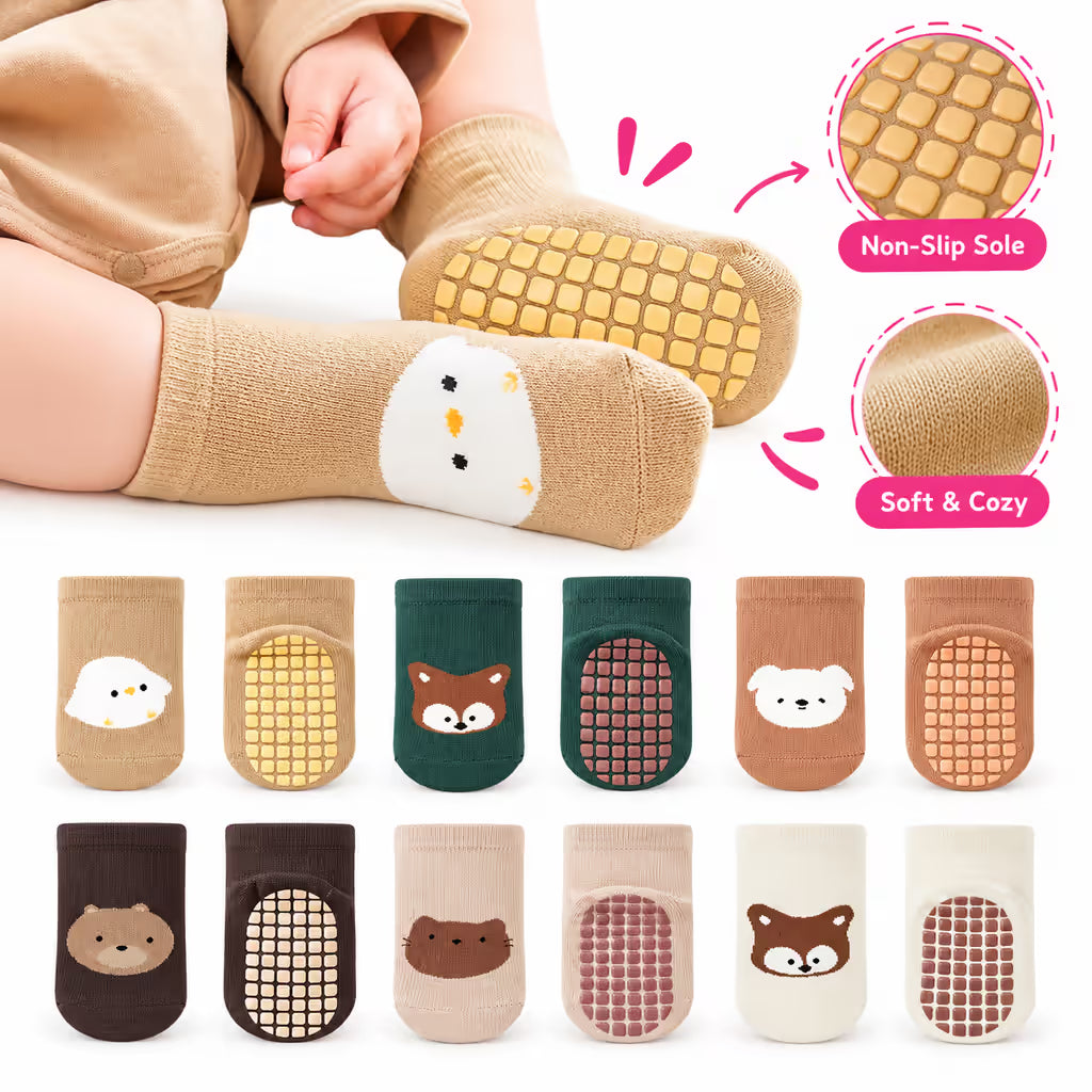 Anti Slip Baby Socks for 1-3 Years (6 Pairs)